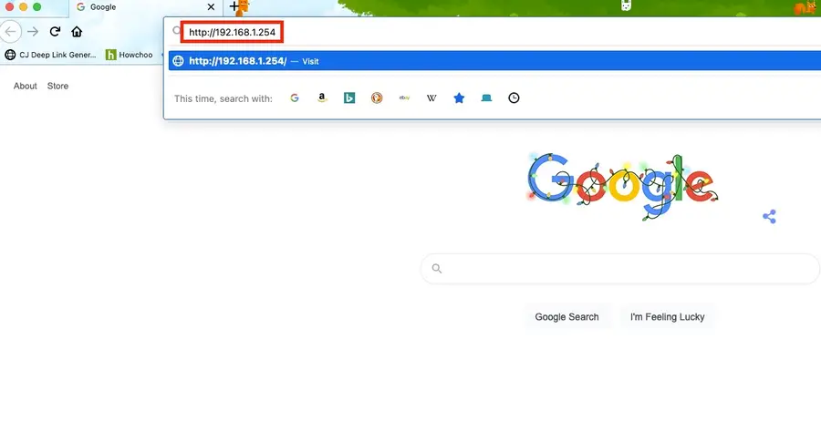 Open a browser and go to 192.168.1.254