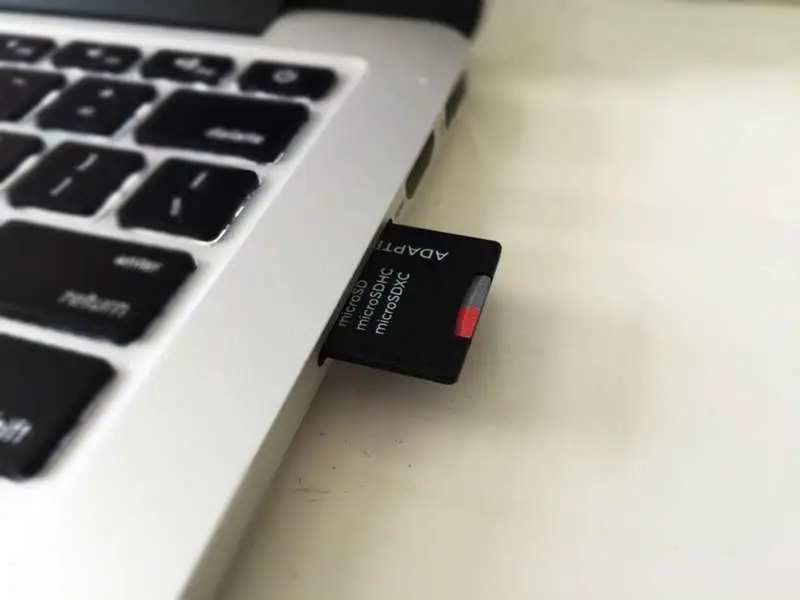 Put the micro SD card into your computer