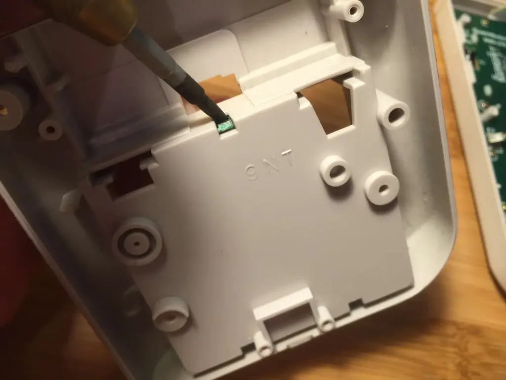 Remove the battery contacts