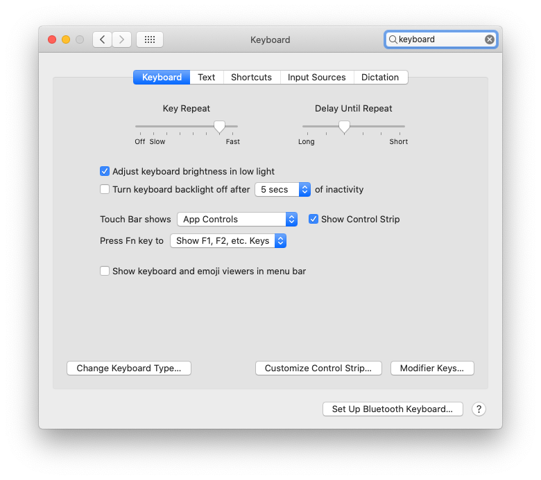 Customize the Touch Bar