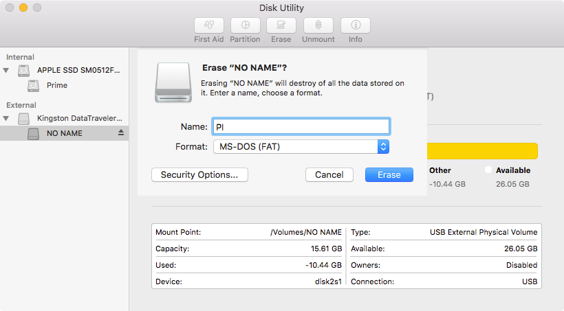 Format your USB flash drive to work with Raspberry Pi
