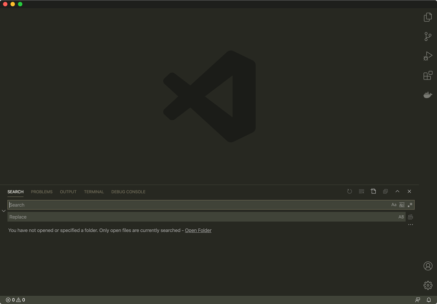 VS Code search is now at the bottom!